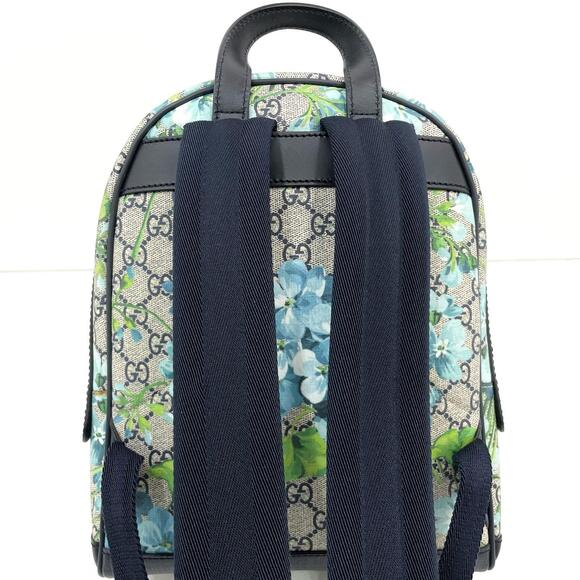 Gucci GG Blooms Backpack Daypack Beige Blue - Picture 3 of 15